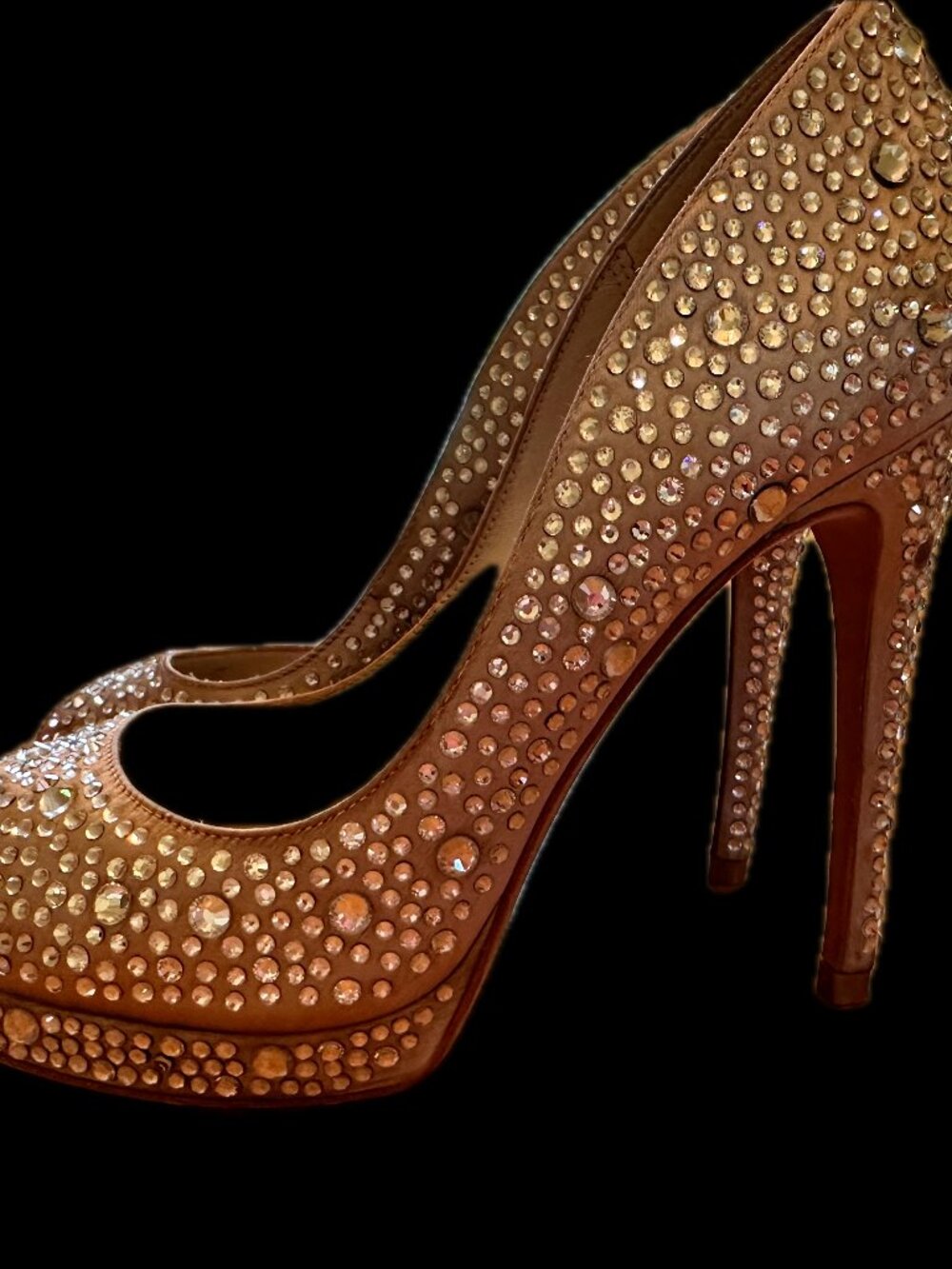 Rhinestone Pumps Karen Millen peep toe 37